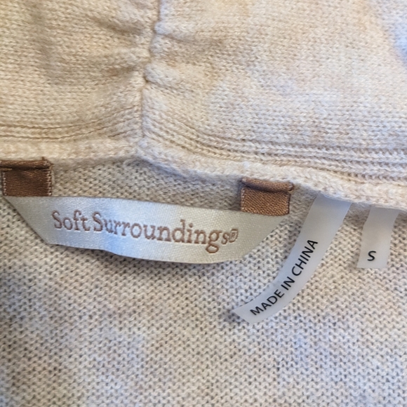 Soft Surroundings Luxe Cashmere Crossover Wrap Sweater Size Small Oatmeal EUC - Picture 5 of 6